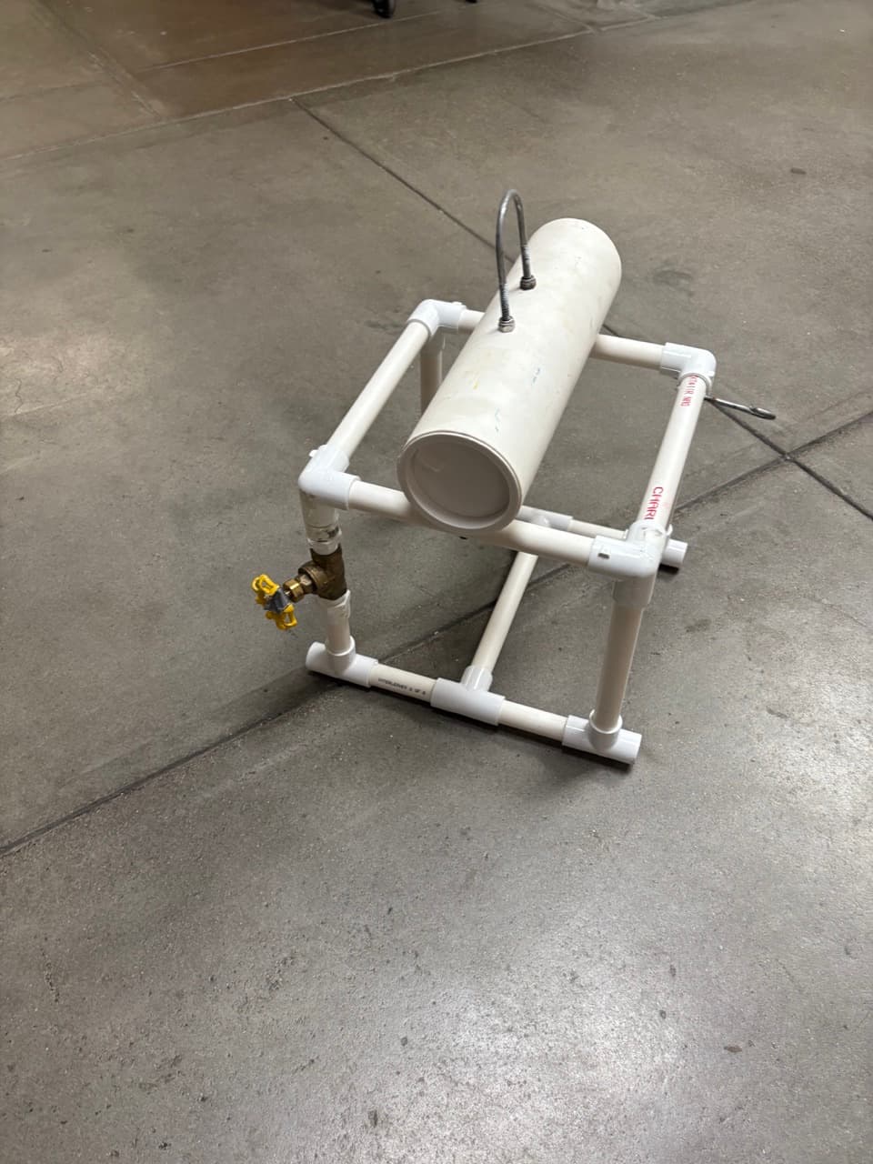 Photo of the PVC ROV frame